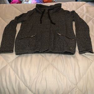 American Eagle Zip front cowl neck top S